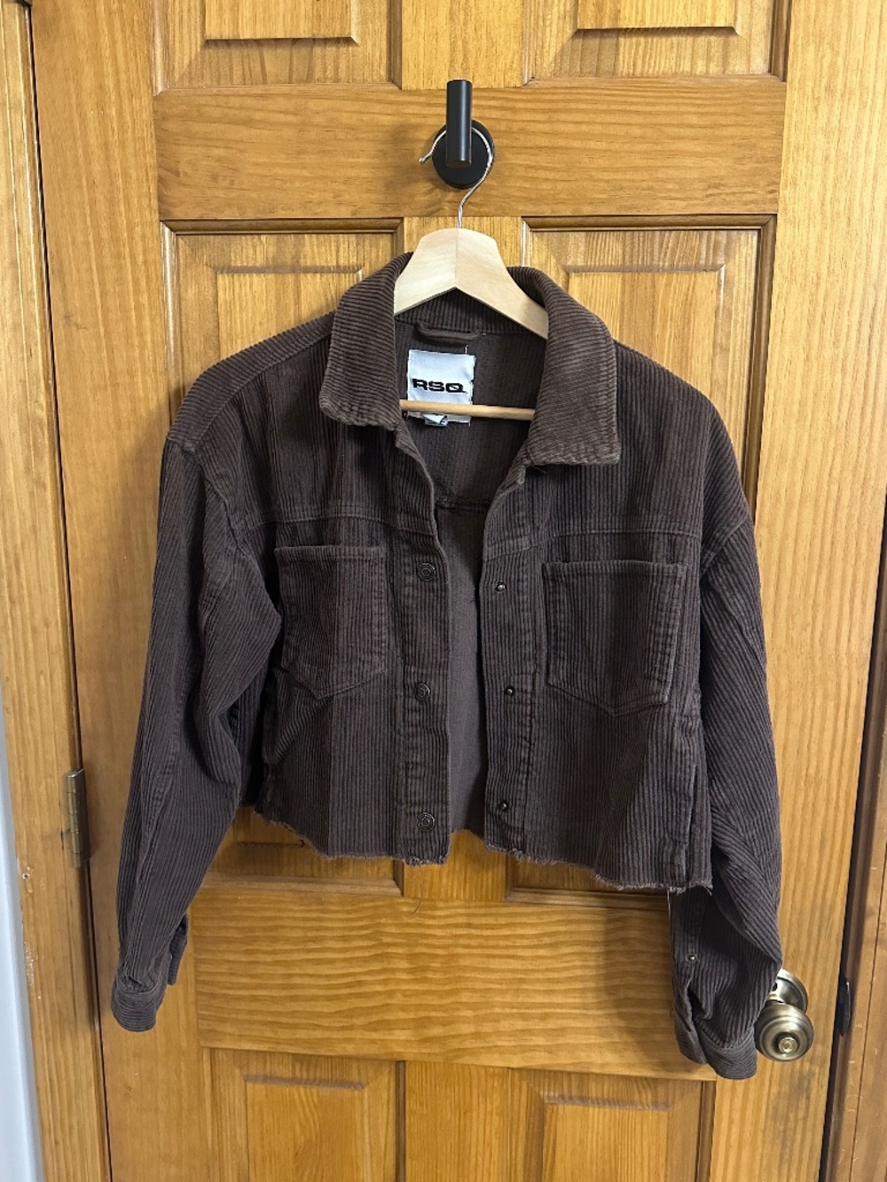 RSQ women's cropped brown corduroy jacket